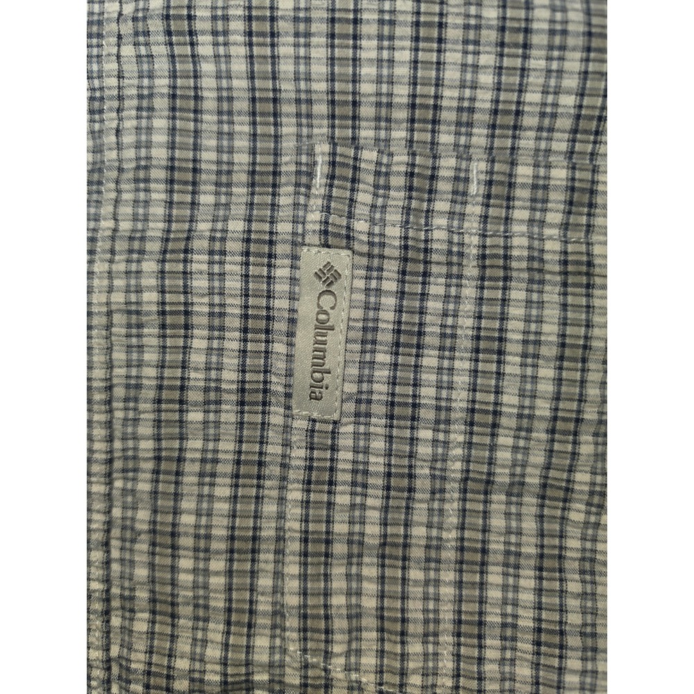 Columbia Mens Plaid Short Sleeve Button Down Shirt‎ Blue White Cotton Size M - Picture 8 of 8